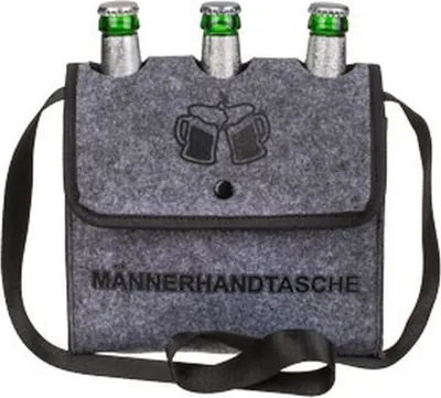 Produktbild von Schultertasche aus Filz Männerhandtasche Bierträger Umhängetasche Träger für 3 Bier Flaschen 0,33 L