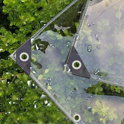 Zdjęcie produktu dla Famana, plandeka ochronna, 2x2 m - przezroczysta, odporna na warunki atmosferyczne, składana
