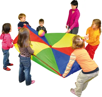 Produktbild von EDUPLAY 170-022 Schwungtuch, 500 cm mit stabilen Haltegriffen, mehrfarbig