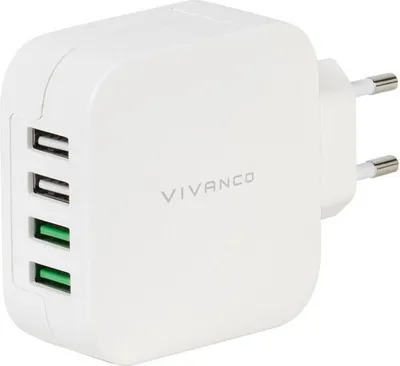 Produktbild von Quattro USB Charger 2.4A mit Smart IC, weiß (37564)