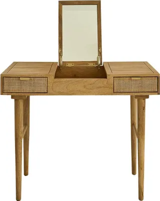 Produktbild von Schreibtisch Mangoholz Rohrgeflecht 90 cm