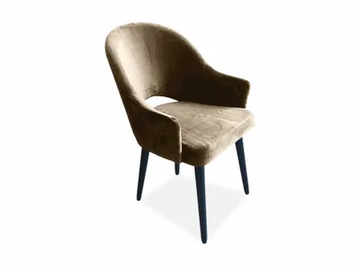 Produktbild von Ares Meble Esszimmerstuhl Beige mit Armlehne - Esstisch Stühle - Samt Stuhl Esszimmer - Dining Chair - Stühle Esszimmer - Armlehnstuhl