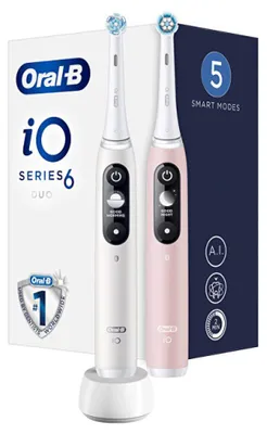 Produktbild von Braun Oral-B iO6 DuoPack weiß/rosa