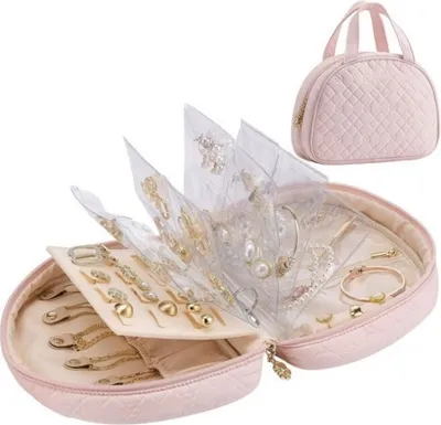 Produktbild von INF Tragbare Handtasche Kosmetik-Organizer mit großem Fassungsvermögen Rosa
