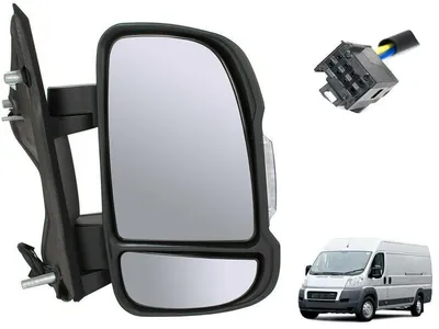 Für Citroen Jumper II 06- RECHTS Außenspiegel Seiten Spiegel MANUELL KURZER ARM in der Farbe Schwarz von GOLDCAR