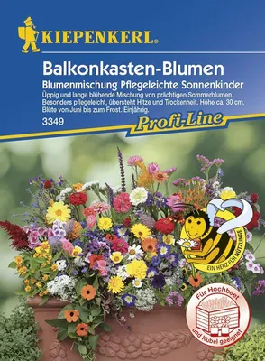 Produktbild von Balkonkasten - Blumen Blumenmischung Pflegeleichte Sonnenkinder | Blumensamenmischung von Kiepenkerl [MHD 01/2024]