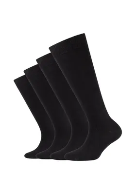 Produktbild von Camano 4er-Pack Kniestrümpfe ca-soft mit weichem Komfortbund black 27-30
