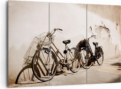 Produktbild von Bild auf Leinwand - Leinwandbild - Fahrrad Ziegel Stadt Italien - 165x110cm - Wand Bild - Wanddeko - Leinwanddruck - Bilder - Kunstdruck - Wanddekoration - Leinwand bilder - Wandkunst - CE165x110-2162
