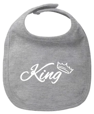 Produktbild von Huuraa Baby Lätzchen King Krone Heather Grey Klettverschluss  Baumwolle Latz Geschenkidee