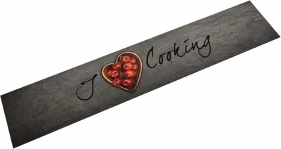 Obrázek produktu pro Kuchyňský koberec omyvatelný Vaření nápis 60 x 300 cm samet