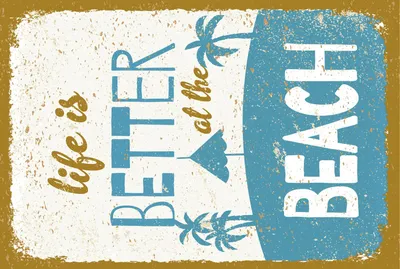Produktbild von vianmo Blechschild 18x12 cm Life is better at the beach