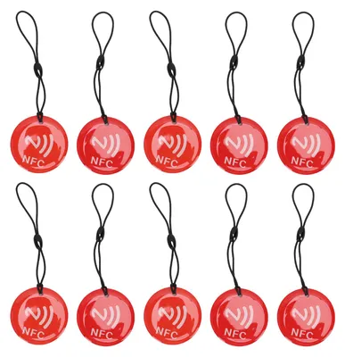 Produktbild von 10 Stück NFC-Schlüsselanhänger für NTAG213-Chips, programmierbare Karte, kompatibel mit allen aktivierten Mobiltelefonen und Geräten