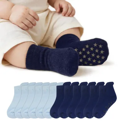 Produktbild von Yalion 12 Paar Stoppersocken Kinder ABS Antirutschsocken, Baumwolle Rutschfeste Socken für Kleinkinder Jungen Mädchen, Krabbelsocken Baby 0-6 Monate