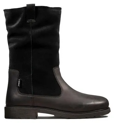 Produktbild von CLARKS Astrol Rise Kinderstiefel aus schwarzem Leder mit Reißverschluss 29,5
