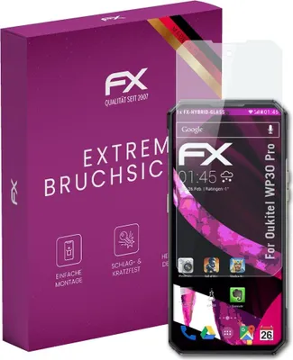 Produktbild von atFoliX FX-Hybrid-Glass Displayfolie kompatibel mit Oukitel WP30 Pro Glasfolie