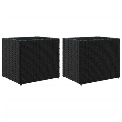 Produktbild von vidaXL Pflanzkübel 2 Stk. Schwarz 36x30x32 cm Poly Rattan