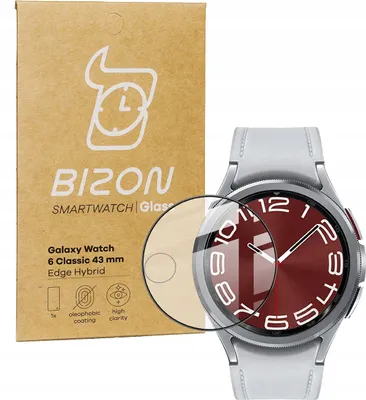 Produktbild von Bizon Gehärtetes Glas Hartglas Schützglas für Galaxy Watch 6 Classic 43 mm Schwarz