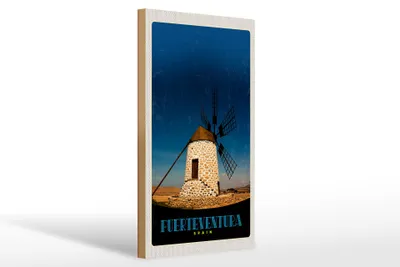 Produktbild von Holzschild Reise 20x30cm Fuerteventura Spanien Windrad