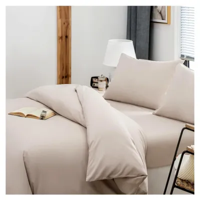 Produktbild von Bettwäsche 200x220 cm aus 100% gebürstetem Mikrofaser, 110 g/m², 2 Kissenbezüge 80x80 cm Beige