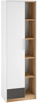 Productafbeelding van Kledingkast EMPOLI 04, wit / kastanjehoutkleur / grafietkleur