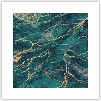 Produktbild von Poster - Poster ohne Rahmen - Abstraktion Gold Türkis - 30x30 cm - Wand Bild - Wanddeko - Wandbilder - Kunstposter - Wandposter - Bilder - Kunstdruck - Wanddekoration - Wandbild - P2XAC30x30-4564