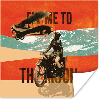 Produktbild von MuchoWow® Poster Mancave - Motor - Flugzeug - Vintage 30x30 cm - Wandposter - Printing