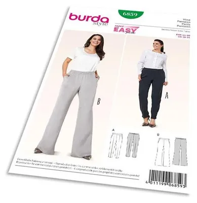 Obrázek produktu pro Střih Burda 6859 - Kalhoty s gumou v pase pro plnoštíhlé