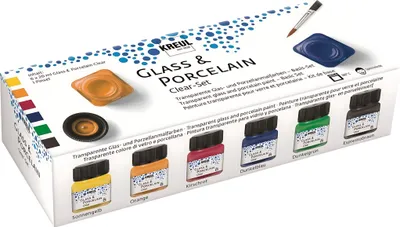 Obrázok produktu pre Sada farieb na sklo a porcelán "CLEAR", 6 x 20 ml, KREUL
