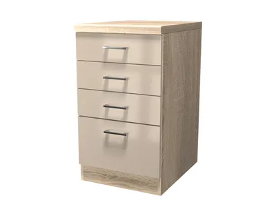 Produktbild von Schubkastenschrank Küche - 50 cm breit - Kaschmir Glanz Sonoma Eiche – Neapel