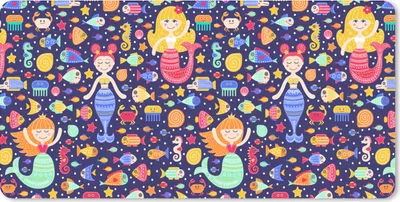 Produktbild von MuchoWow® Schreibtischunterlage Meerjungfrau - Fisch - Muster 80x40 cm - XXL Mauspad - Gaming Mauspad