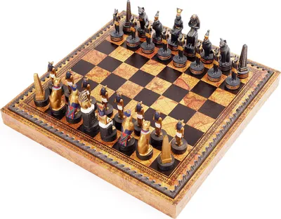 Obrázek produktu pro egyptská šachová sada s ručně malovanými figurkami, 35 cm