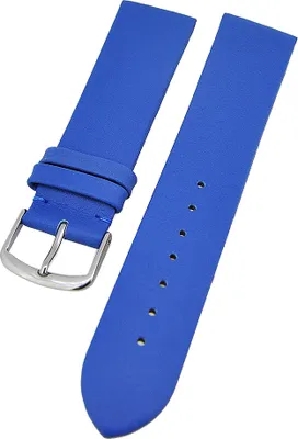 Produktbild von Uhrenarmband weiches Kalbslederband Meerblau ohne Naht 20mm