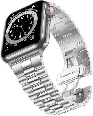 Produktbild von Strap-it Apple Watch 8 Presidential Stahlarmband (Silber)