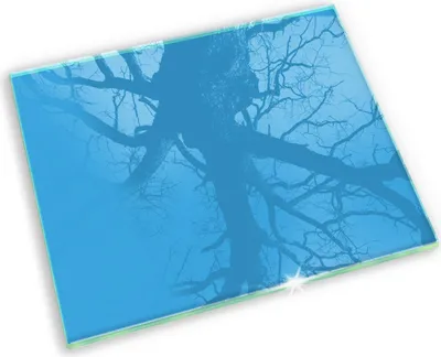 Produktbild von Grabkerze Untersetzer Glastafel Gummifüße Motiv - 60x52 cm - Blaue Farbe