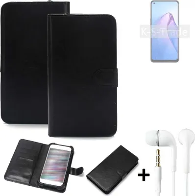 Produktbild von K-S-Trade Wallet Case Handyhülle kompatibel mit Oppo Reno8 Z 5G Schutzhülle Flip cover Flipstyle Tasche Hülle Flipcover Slim Bumper schwarz + in