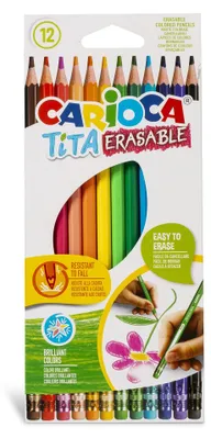 Productafbeelding van Carioca Tita, uitwisbare potloden, 12 kleuren