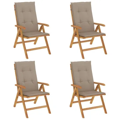 Immagine prodotto di vidaXL Sedie da giardino con cuscini 4 pz. Legno massiccio di teak