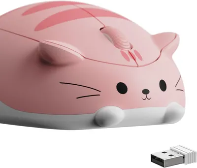 Produktbild von Akko Katze Kabellose Maus, 2,4 GHz mit USB-Nano-Empfänger, 3 Tasten, 1200 DPI Optical Tracking, Ergonomisch, Leises Klicken, für Links & Rechtshänder