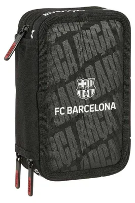 Produktbild von F. C. Barcelona Schulmäppchen mit 37 nützlichen Utensilien, Federmäppchen für Kinder, ideal für Kinder von 5 bis 14 Jahren, 12,5 x 5,5 x 19,5 cm