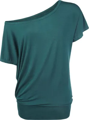 Produktbild von RED by EMP Damen grünes Basic T-Shirt mit U-Boot-Ausschnitt XS