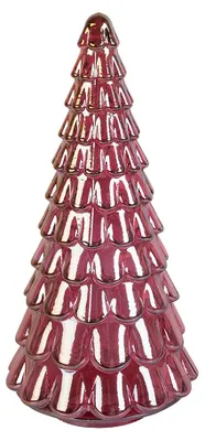 Productafbeelding van Clayre & Eef kerstdecoratie: kerstboom, Ø 16x33 cm, roze, glas