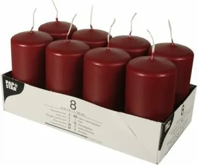 Produktbild von Papstar Kerzen bordeaux 8St (17983)