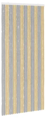 Image de Rideau anti-insectes en chenille Gris et Beige 100 x 220 cm