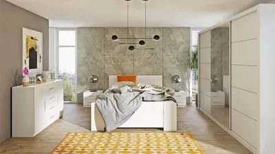 Obrázok produktu pre Nábytok do spálne s posteľou 160x200 CORTLAND 3 - biely