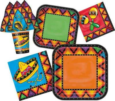 Produktbild von 10 kleine Papp Teller Fiesta Party