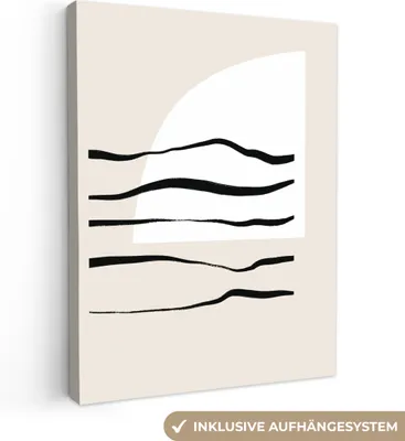 Produktbild von MuchoWow® - Leinwandbilder - Abstrakt - Linie - Pastell, Wandbild, Wanddeko Bilder Wohnzimmer, 60x80 cm