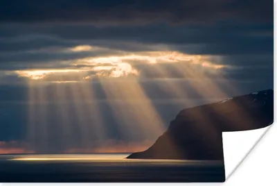Produktbild von MuchoWow® Poster Die Sonnenstrahlen aus den dunklen Wolken 60x40 cm - Schlafzimmerdekoration