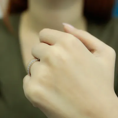 Produktbild von 0,75 Carat Diamant rundum Memoire Ring 14 Karat Weißgold - 57 (18,10 mm)