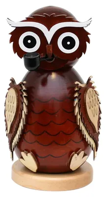 Image de Figurine en bois représentant une chouette, avec un design détaillé
