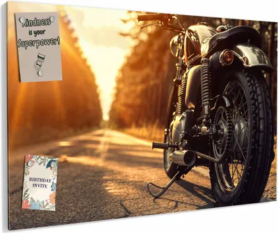 Produktbild von Magnettafel 60x40cm magnetisch & beschreibbar Metall-Board - Motorradsonne